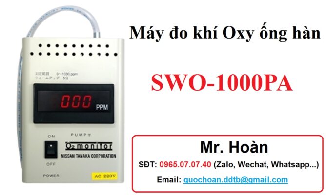 Máy đo khí Oxy O2 Oxi Oxygen trong ống hàn SWO-1000PA Nissan Tanaka