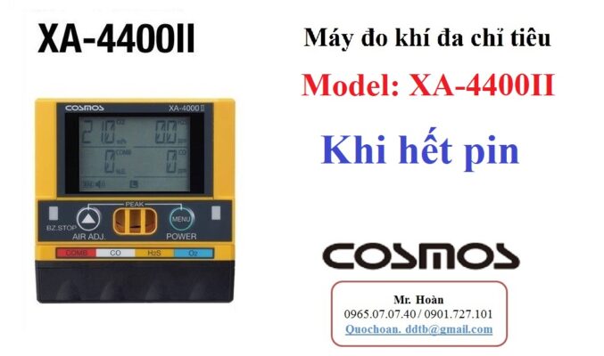Máy đo 4 khí XA-4400II hết pin