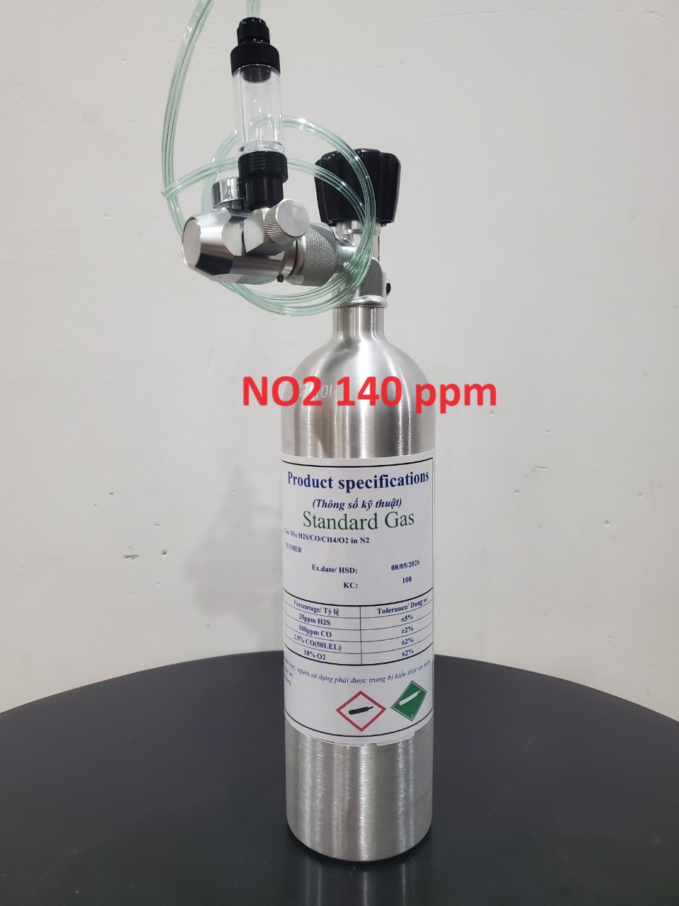 Bình khí hiệu chuẩn NO2 nồng độ 140 ppm 1 Bình khí hiệu chuẩn NO2 nồng độ 140 ppm