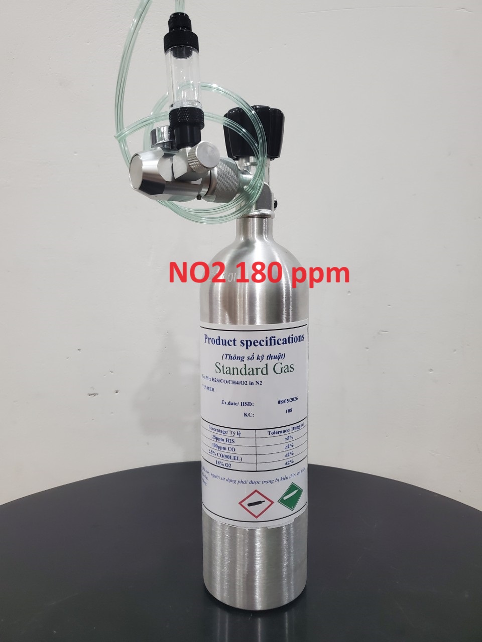 Bình khí hiệu chuẩn NO2 nồng độ 180 ppm 1 Bình khí hiệu chuẩn NO2 nồng độ 180 ppm