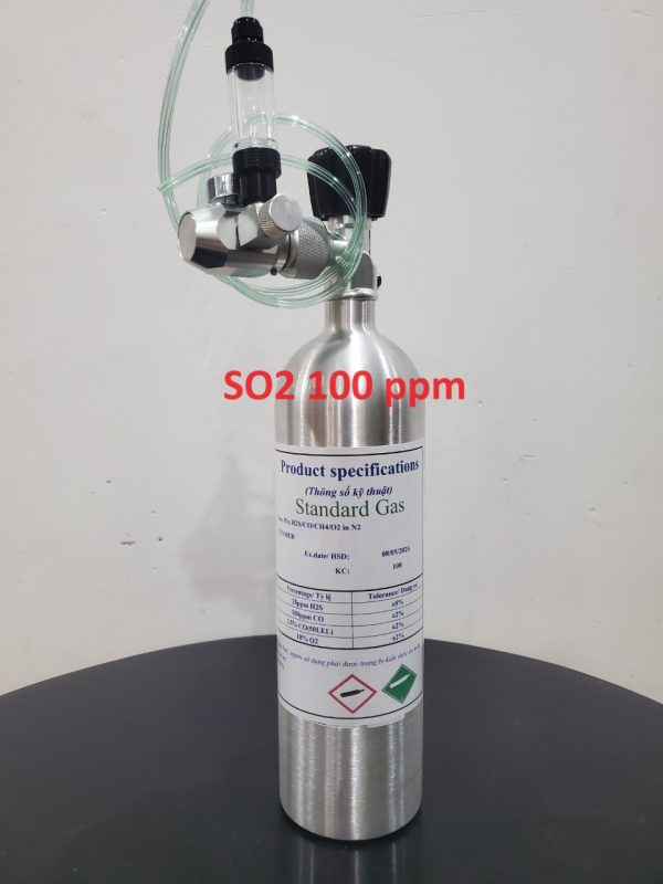 Bình khí hiệu chuẩn SO2 nồng độ 100 ppm