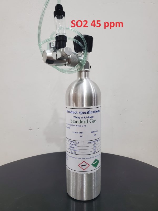 Bình khí hiệu chuẩn SO2 nồng độ 45 ppm