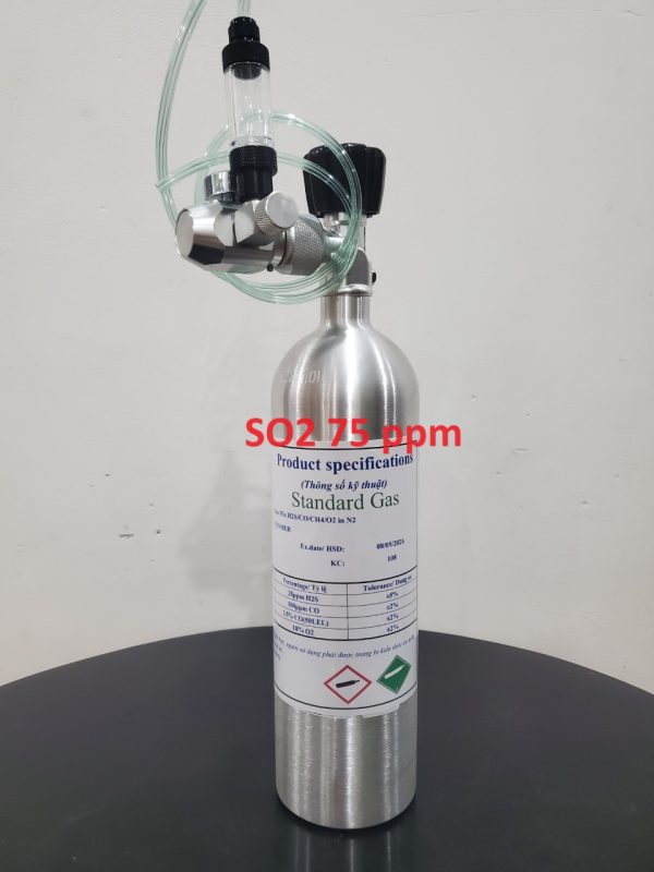 Bình khí hiệu chuẩn SO2 nồng độ 75 ppm