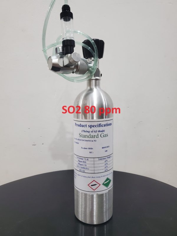 Bình khí hiệu chuẩn SO2 nồng độ 80 ppm