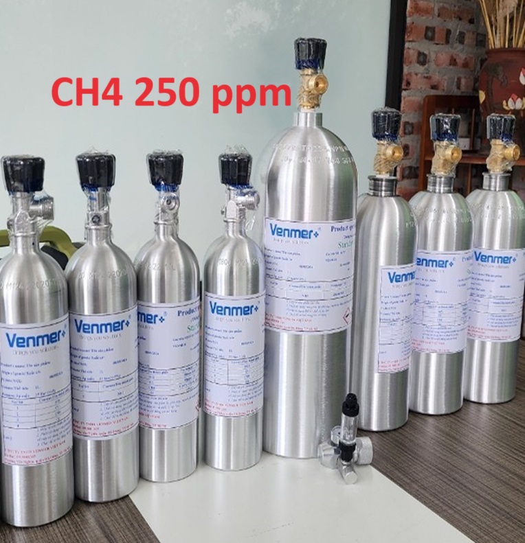 Chai khí hiệu chuẩn CH4 nồng độ 250 ppm 3 Chai khí hiệu chuẩn CH4 nồng độ 250 ppm