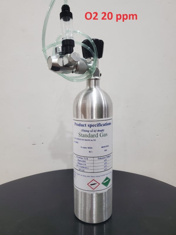 Bình khí hiệu chuẩn O2 nồng độ 20 ppm