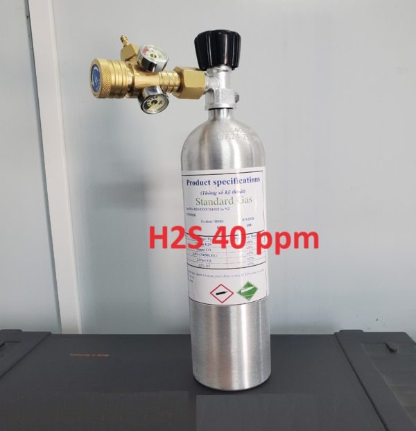 Chai khí trộn hiệu chuẩn H2S 40 ppm