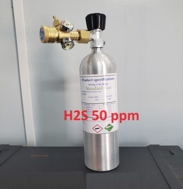 Chai khí trộn hiệu chuẩn H2S 50 ppm