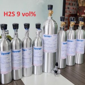 Chai khí trộn hiệu chuẩn H2S 9 vol%