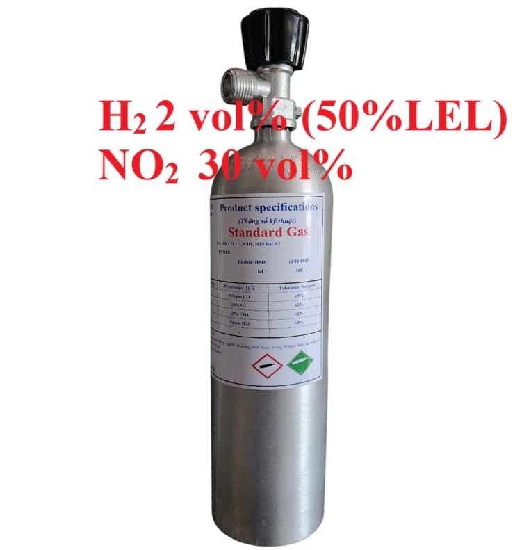 Chai khí H2 Hydro 50 % LEL NO2 30 vol % 1 Chai khí H2 Hydro 50 % LEL NO2 30 vol %